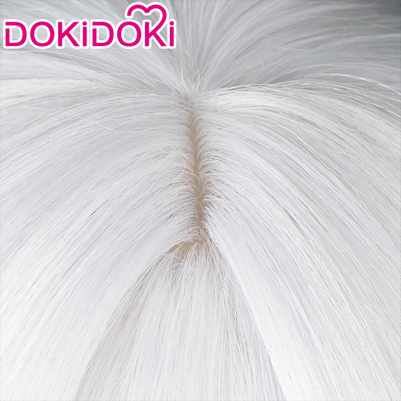 【Ready For Ship】DokiDoki Game Genshin Impact The Greater Lord Rukkhadevata cosplay wig Long Curly Silver Green Nahida