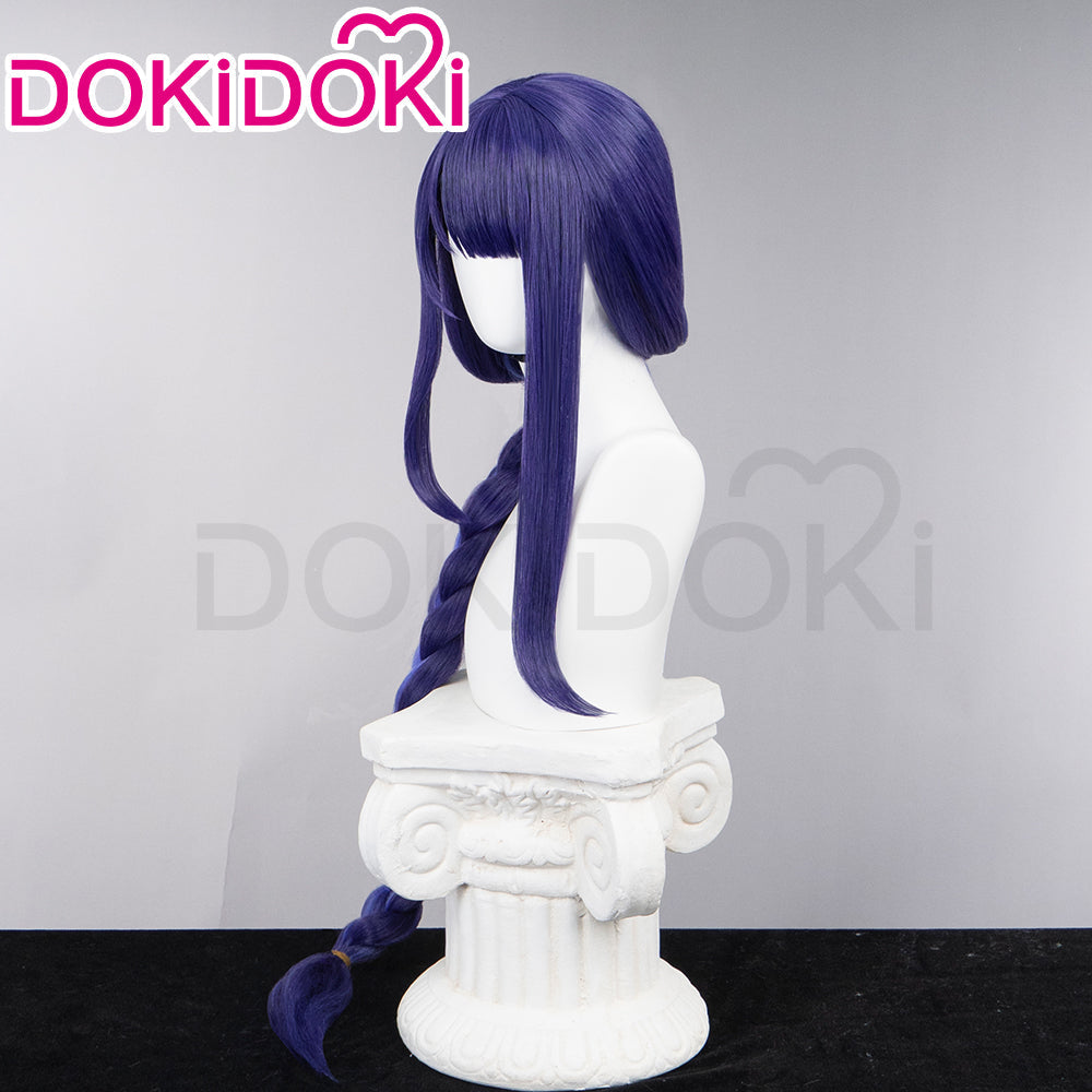 【Lighting Ver.】DokiDoki Game Genshin Impact  Shogun Cosplay Wig / Hair Clip/ Earring Raiden shogun baal Long Purple
