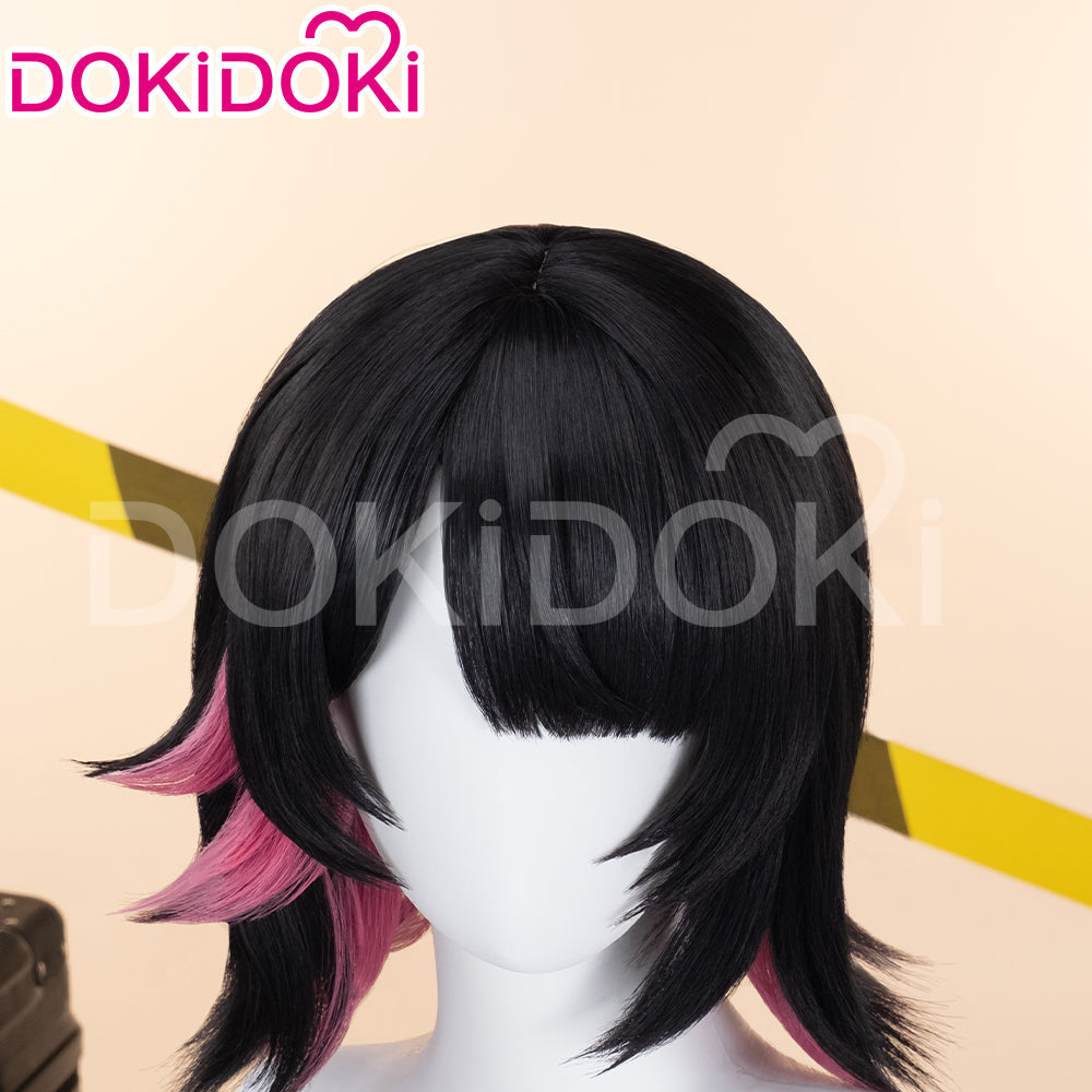 【Partially Ready For Ship】DokiDoki Game Zenless Zone Zero Cosplay  Ellen Joe Wig / Hair Clip / Earring / Hairband Short Black Red Highlight Hair