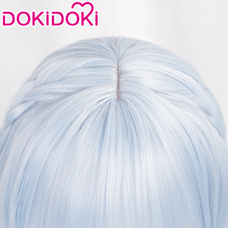 【Ready For Ship】DokiDoki Game Genshin Impact Cosplay Kamisato Ayaka  Springbloom Missive Wig Long Blue Hair
