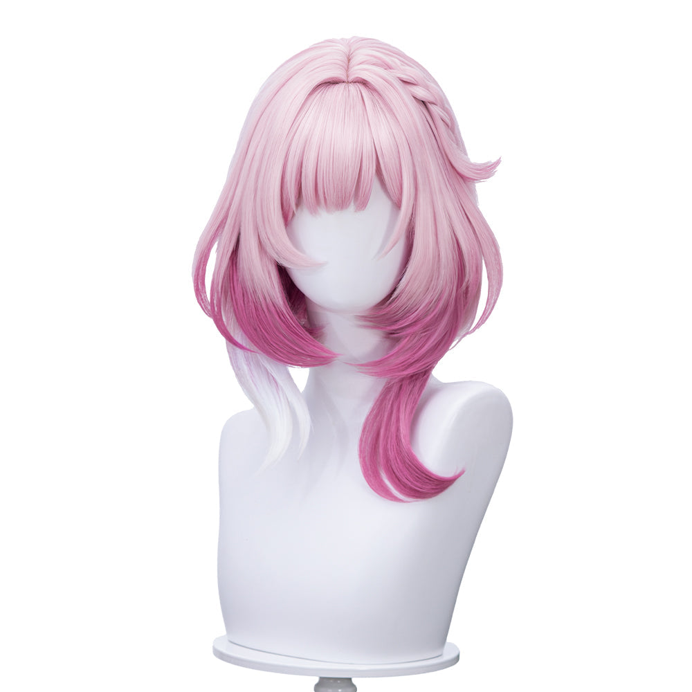 【EU Local Shipping】DokiDoki Game Honkai: Star Rail Cosplay Cyrene Wig Short Curly Light Dark Pink Gradient Hair / Head Accessory Set