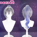 【Ready For Ship】DokiDoki Game Honkai: Star Rail Cosplay Silver Wolf / Silver Wolf LV.999 SP Wig Sliver Blue Gradient Pony Tail / Glasses / Ear Clip