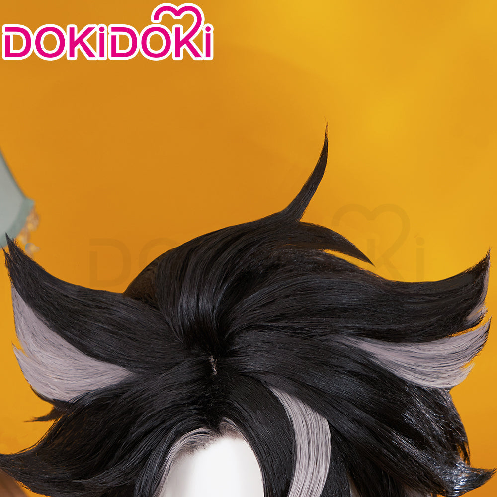 【US/EU LOCAL SHIPPING】【DokiDoki Game Genshin Impact Cosplay Fontaine Wriothesley Wig Short Black Grey