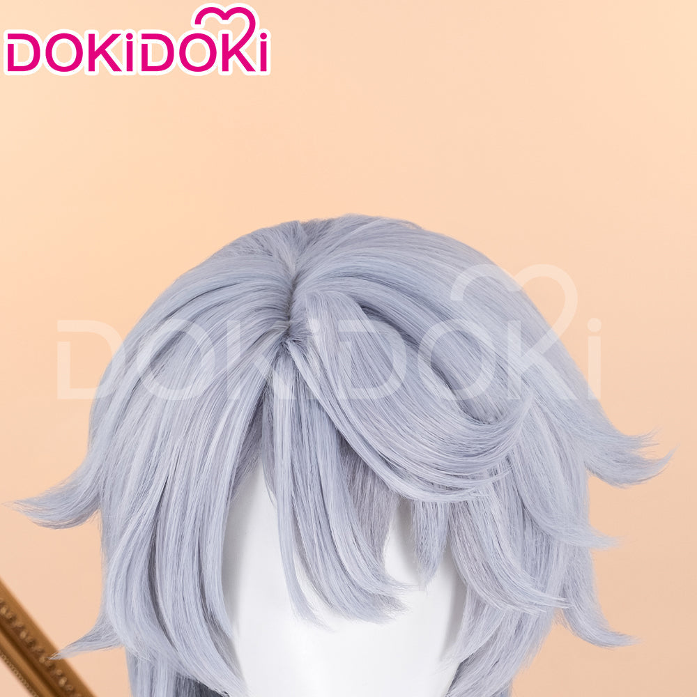 【Ready For Ship】DokiDoki Game Honkai: Star Rail Cosplay Sunday Wig Long Straight Grey Hair/ Earring / Ear Feather Hair Clips / Seraphim Wings Headwear