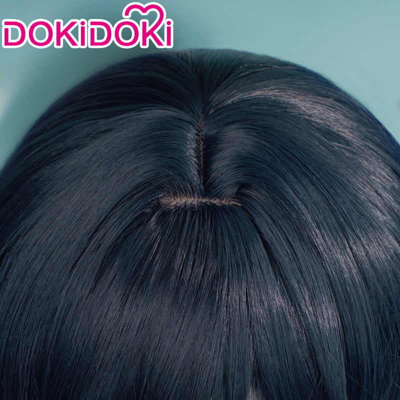 【Ready For Ship】【Gradient Ver】DokiDoki Game Genshin Impact Venti Cosplay Wig Black Blue Wig/ Head Accessory