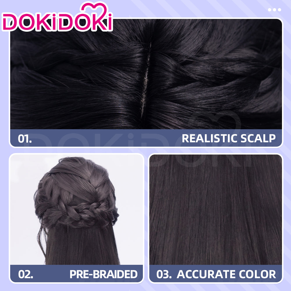 【Partially Ready For Ship】DokiDoki Game Love And Deepspace Cosplay Protagonist MC Wedding Wig / Veil / Headwear Xavier / Sylus / Zayne / Rafayel / Caleb  Black Hair Buns