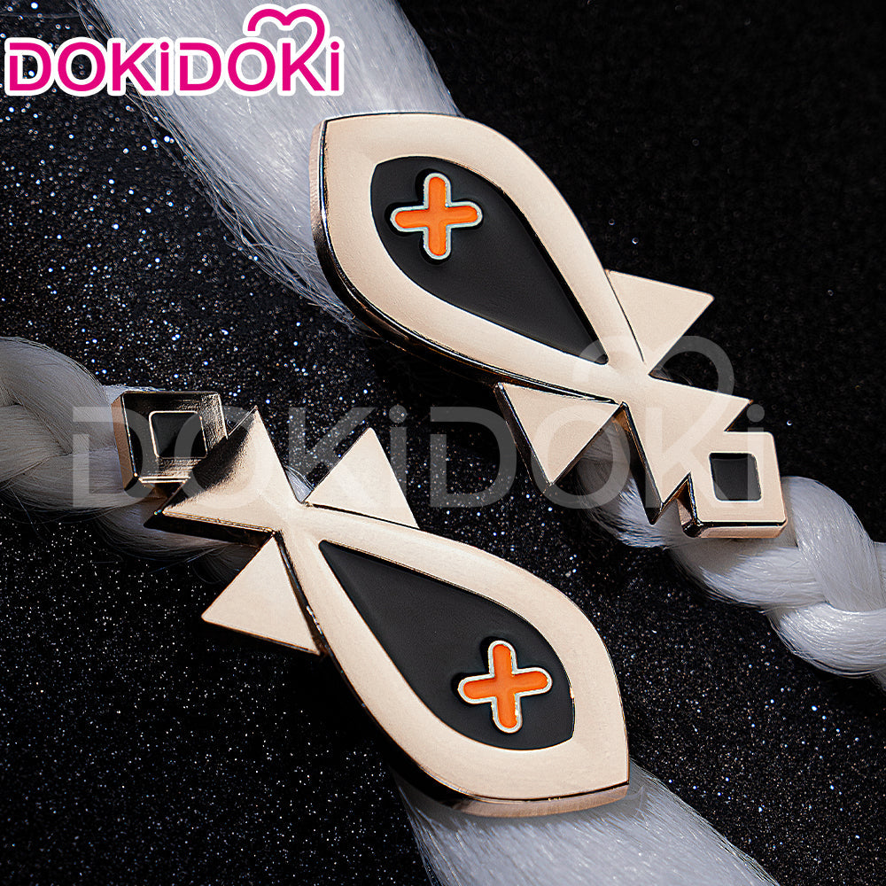 DokiDoki Game Genshin Impact Cosplay Mualani Wig / Accessories Headwear Long Straight White Blue Hair Natlan