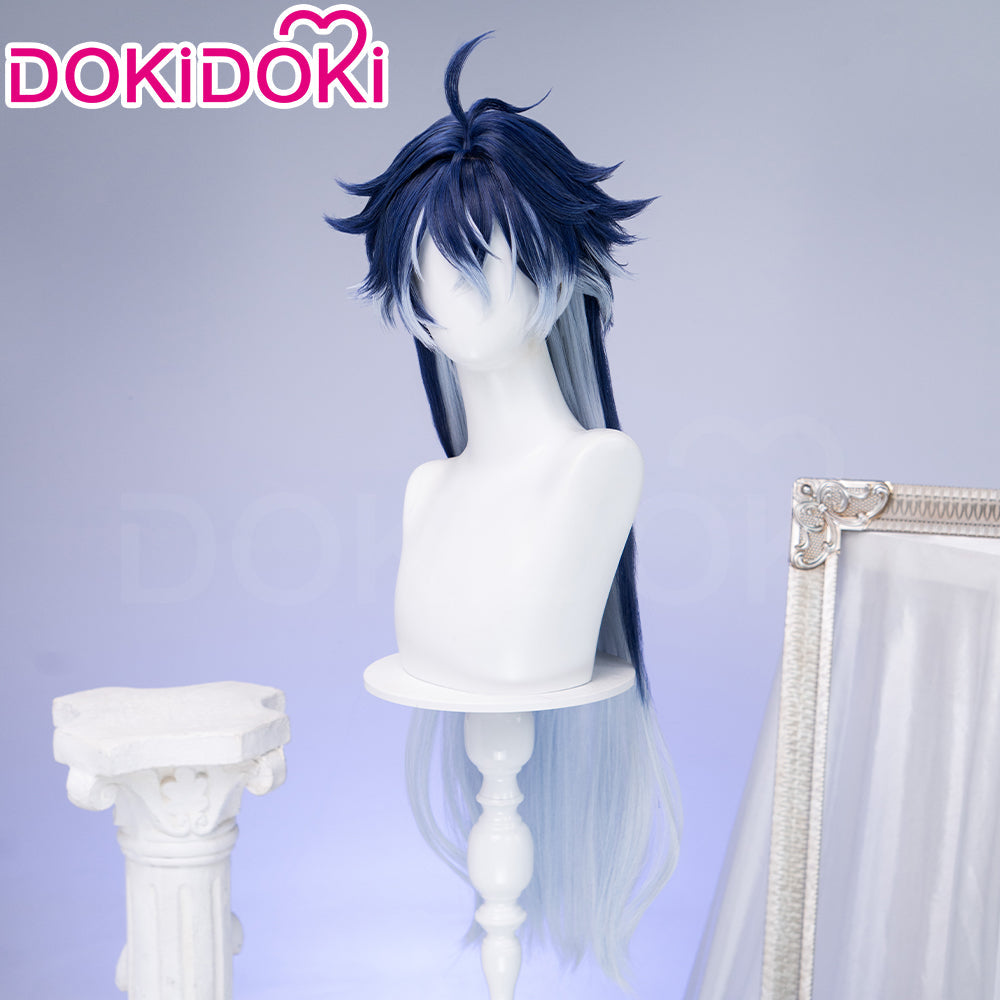 【US/EU LOCAL SHIPPING 】DokiDoki Game Genshin Impact Cosplay Flins Wig Long Blue Gradient Hair Song of the Welkin Moon