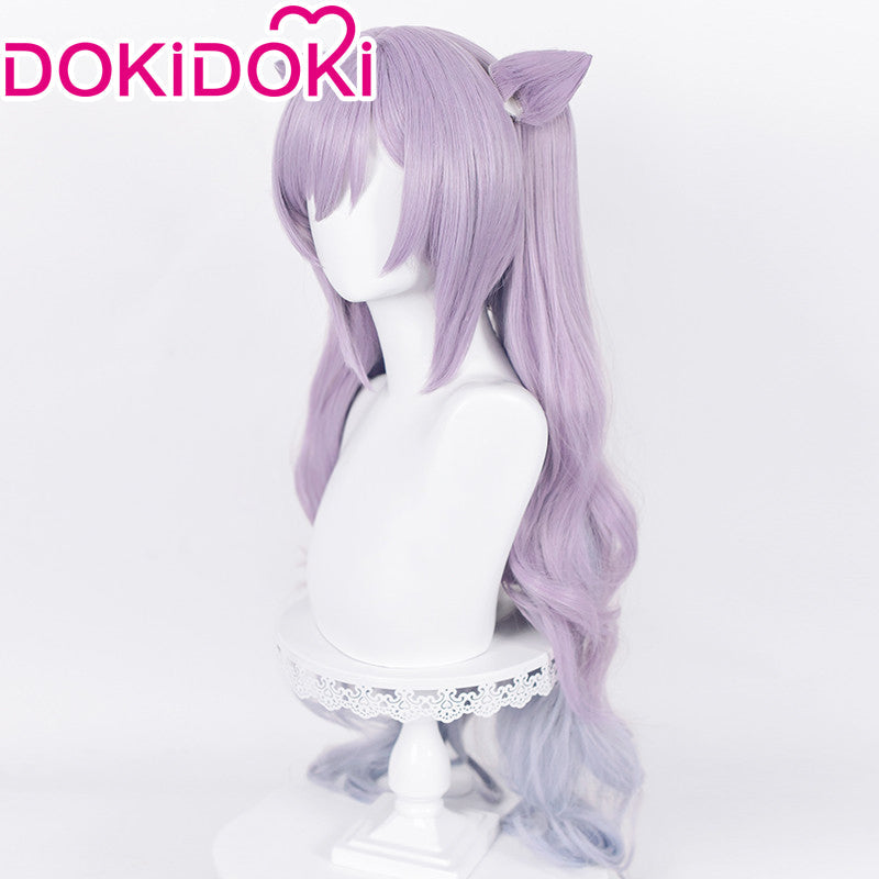 DokiDoki Game Genshin Impact Keqing Cosplay Wig Opulent Splendor Ke Qing Gradient Ver Long Curly Purple