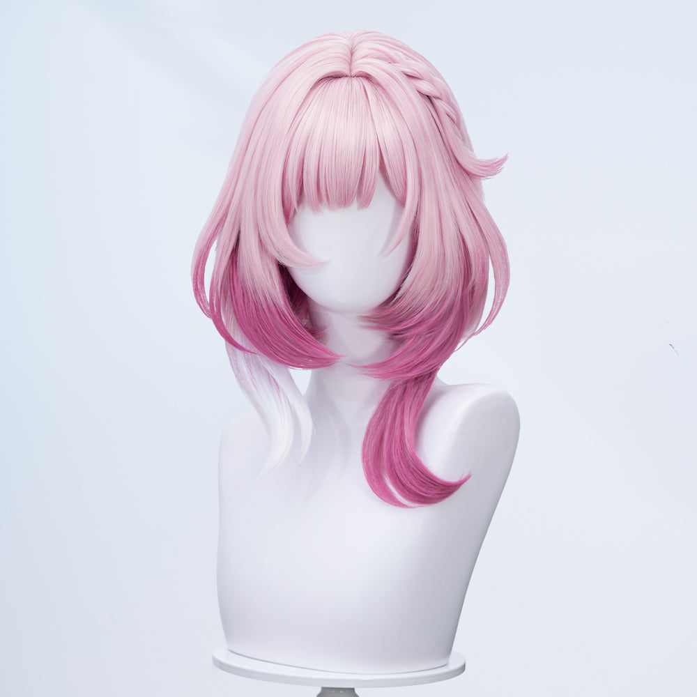 【EU Local Shipping】DokiDoki Game Honkai: Star Rail Cosplay Cyrene Wig Short Curly Light Dark Pink Gradient Hair / Head Accessory Set