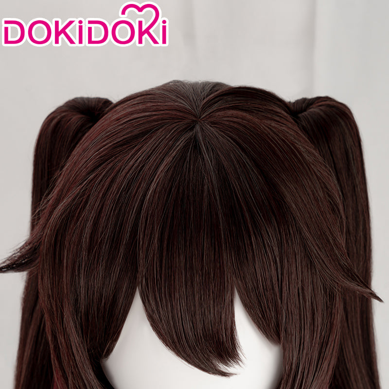 DokiDoki Game Genshin Impact Hutao Cosplay Wig Hu Tao Dark Brown