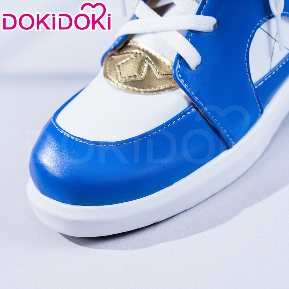 DokiDoki Game Cosplay Shoes Whte Blue Red Bow Boots