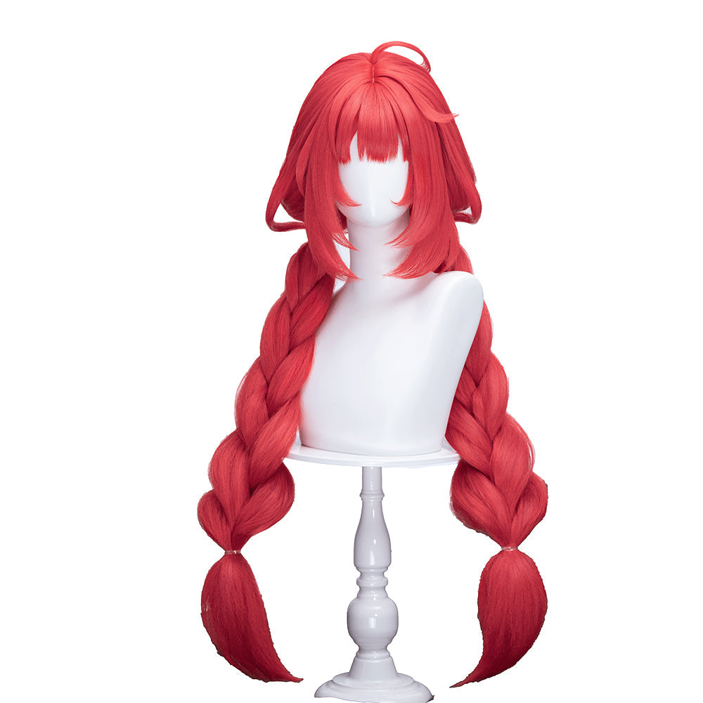 【US/EU Local Shipping】DokiDoki Game Zenless Zone Zero Cosplay Ukinami Yuzuha Wig Long Red Hair Double Pigtail Braids ZZZ