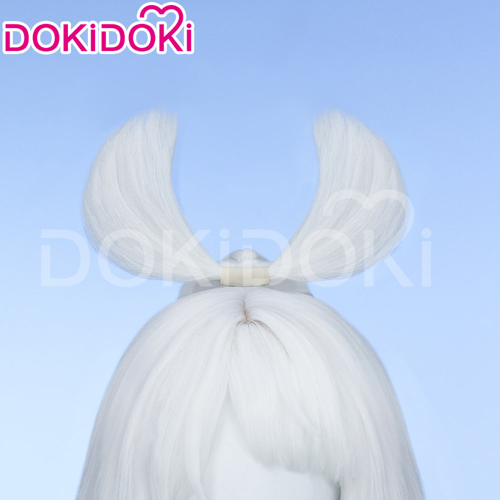 DokiDoki Game Genshin Impact Cosplay Mualani Wig / Accessories Headwear Long Straight White Blue Hair Natlan