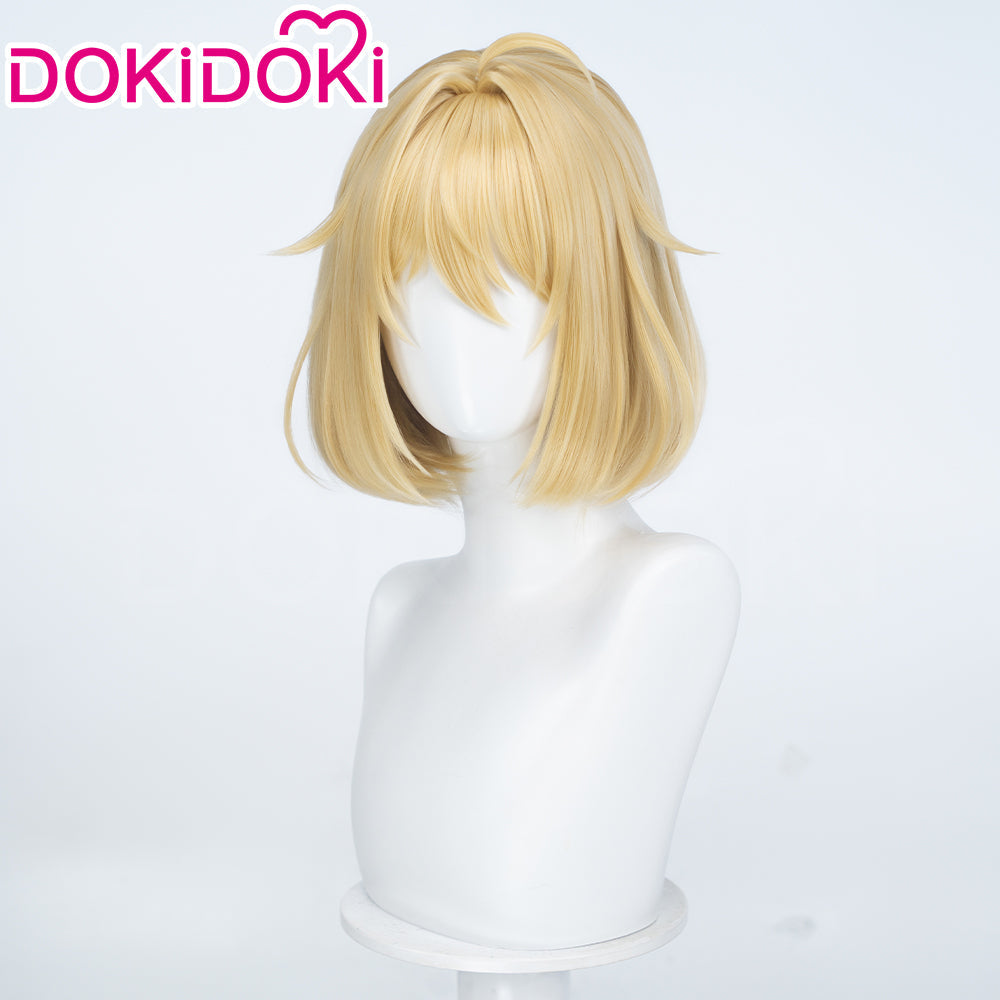 DokiDoki Game Genshin Impact Cosplay Belyi Tsar Wig Short Blonde Hair Cryo Archon Snezhnaya