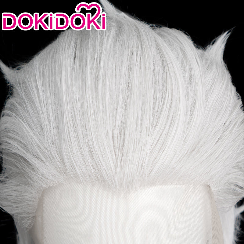 【Ready For Ship】【Front Lace】DokiDoki Game Genshin Impact Fatui Harbinger Cosplay Pierro Cosplay Wig White Front Lace