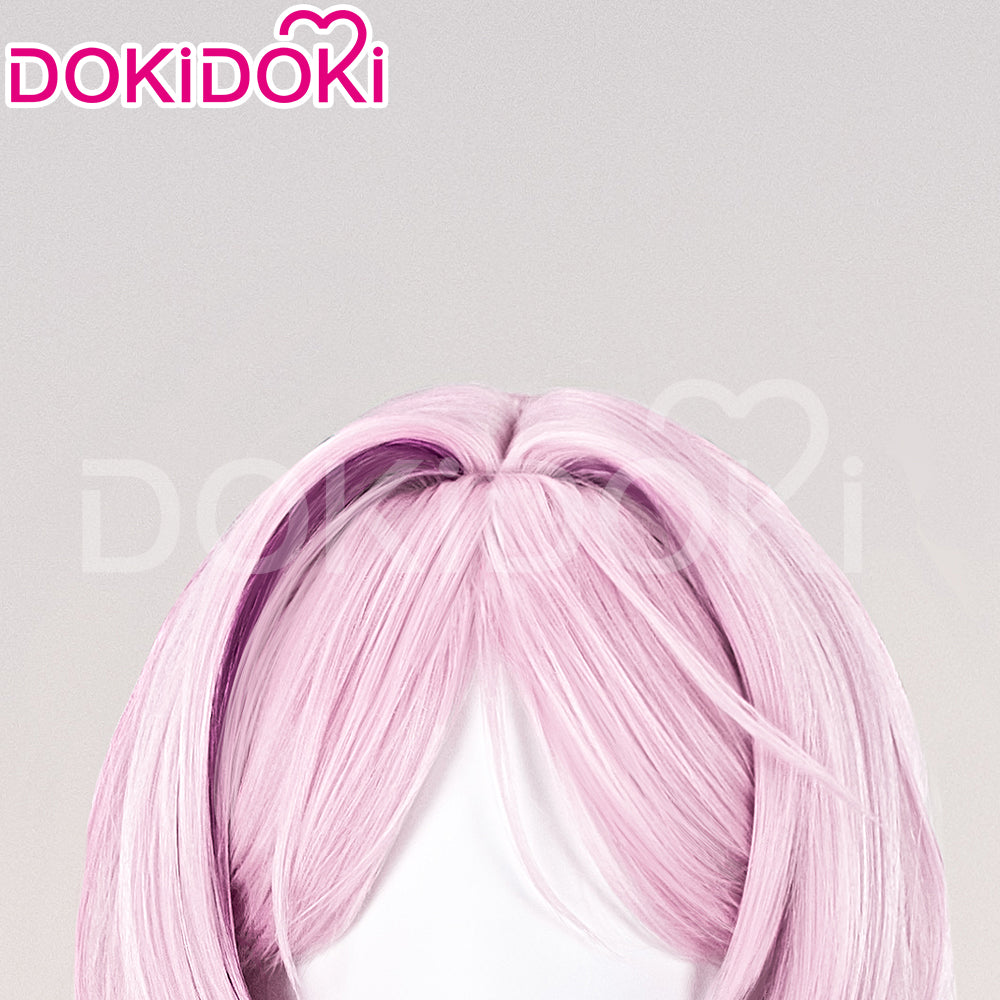 【Partially Ready For Ship】DokiDoki Game Genshin Impact Citlali Cosplay Wig Long Straight Double Braids Pink Purple Gradient Hair