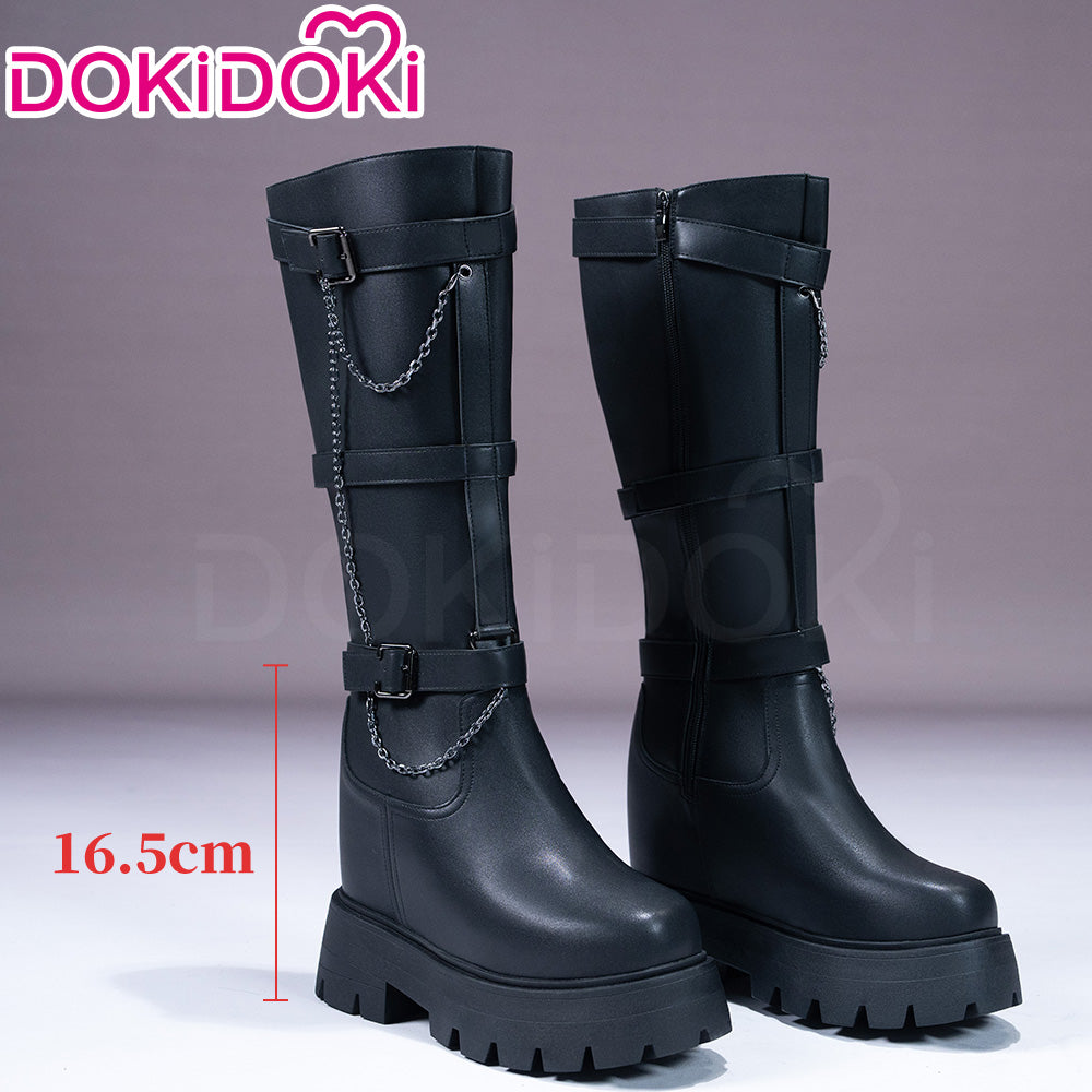 【16.5 CM】DokiDoki Height Increasing Shoes / Elevator Shoes Knee-high Boots Black Invisible Thick-Soled Platform Shoes