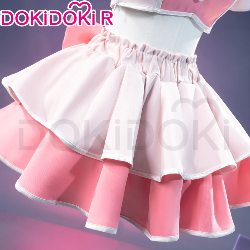 【Size S-2XL】DokiDoki-R Game Cosplay 4.5th Anniversary Costume White Pink Dress Cute Lolita