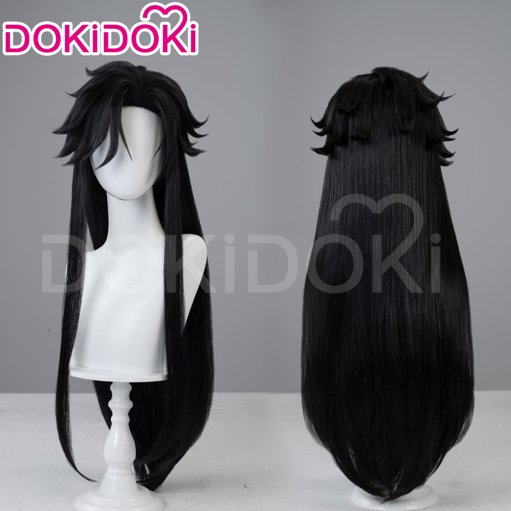 【Partially Ready For Ship】DokiDoki Game Genshin Impact Capitano Cosplay Wig / Mask Long Straight Red Hair Natlan The Captain