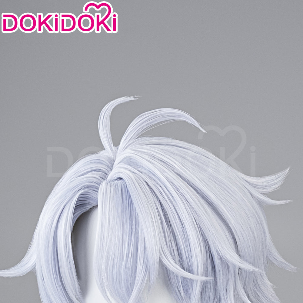 【Partially Ready For Ship】DokiDoki Game Honkai: Star Rail Cosplay Phainon Wig / Weft / Tattoo /  Ear Clips Short Straight Silver Hair Darkening