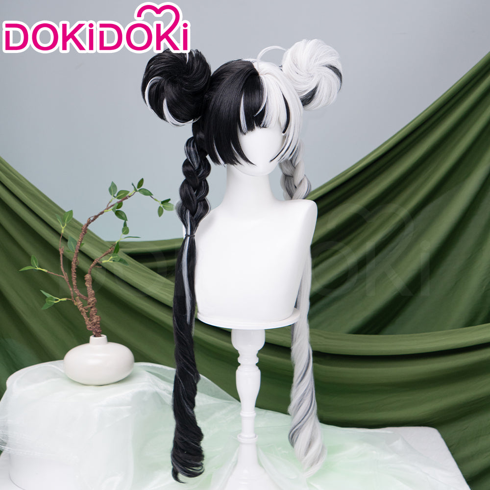 【Ready For Ship】DokiDoki Game Zenless Zone Zero Cosplay Dialyn Wig Long Black White Hair Double Braids
