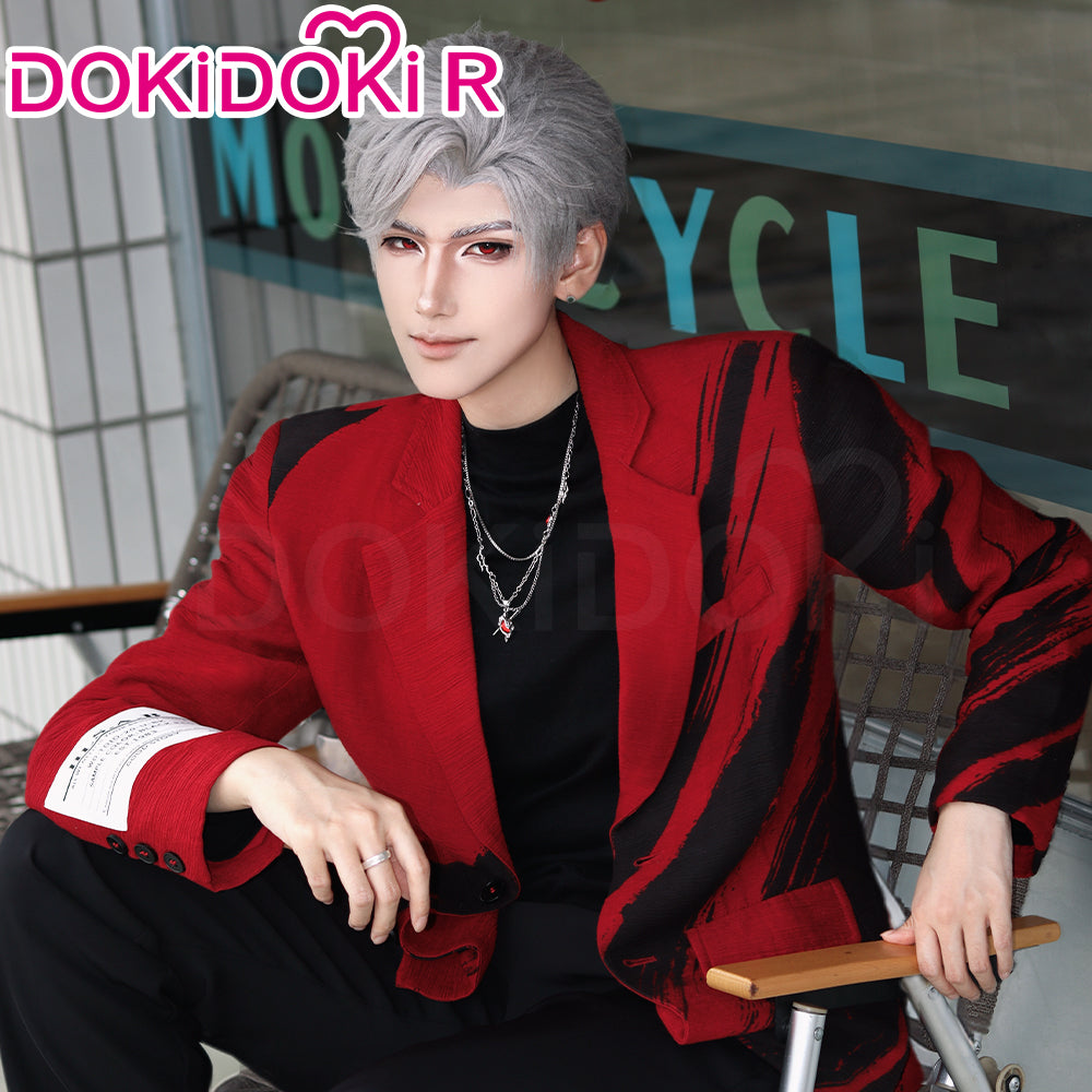 【Partial In Stock】【Size M-2XL】DokiDoki-R Game Love and Deepspace Cosplay Sylus Costume Dark Feather Red Suit