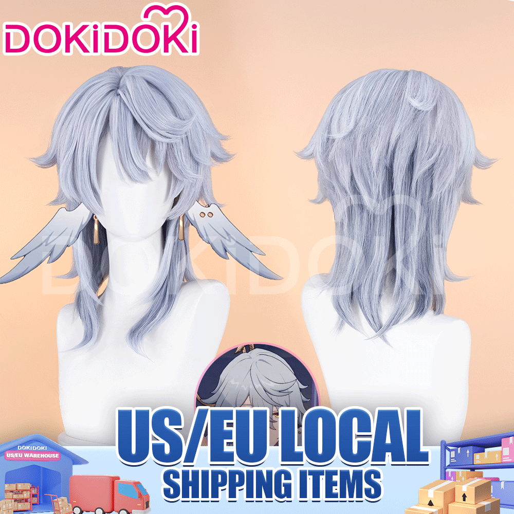 【US/EU LOCAL SHIPPING 】DokiDoki Game Honkai: Star Rail Cosplay Sunday Wig Long Straight Grey Hair