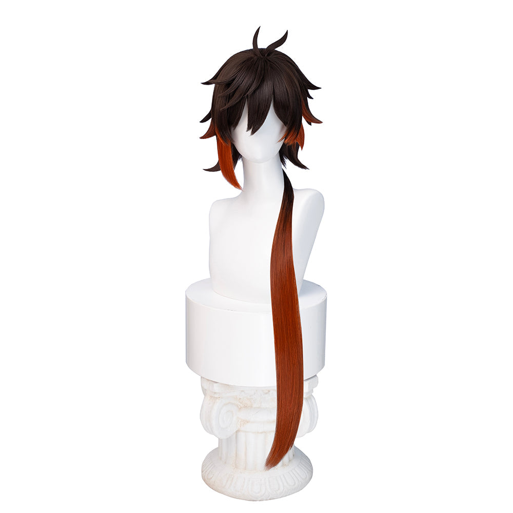 【Ready For Ship】DokiDoki Game Genshin Impact Cosplay Zhongli Wig Zhong Li Gradient Long Wig