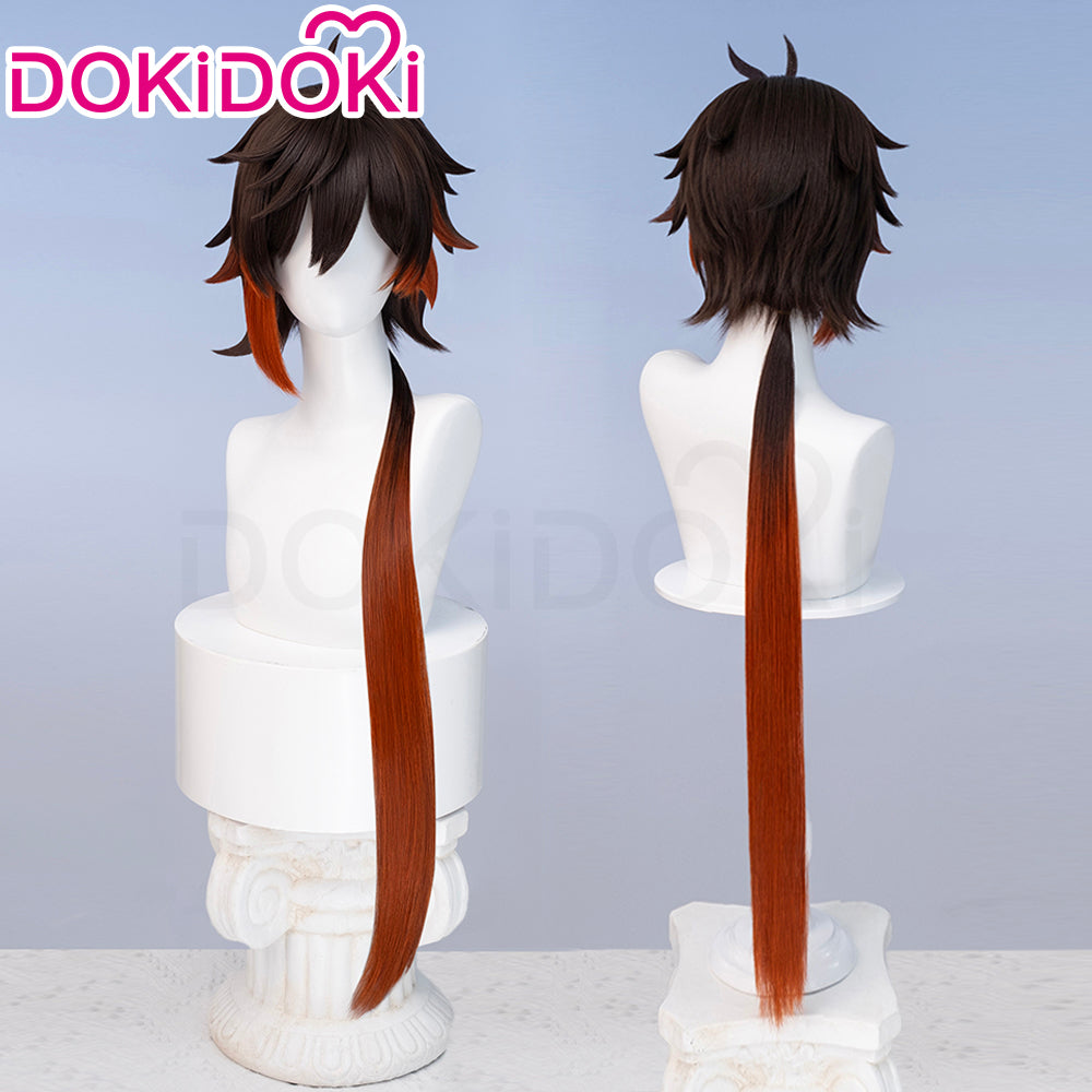 【Ready For Ship】DokiDoki Game Genshin Impact Cosplay Zhongli Wig Zhong Li Gradient Long Wig