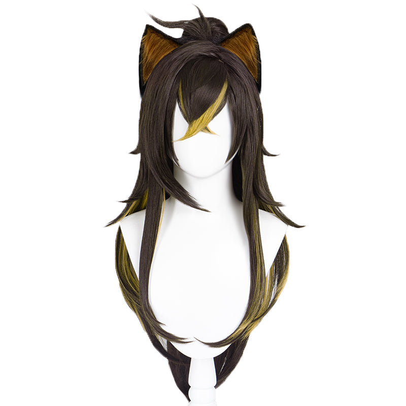 【Ready For Ship】DokiDoki Game Genshin Impact Cosplay Dehya Cosplay Wig / Ear Clip / Ear Sumeru Long Brown