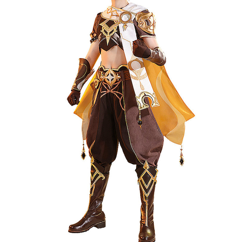 【Ready For Ship】DokiDoki-SSR Game Genshin Impact Cosplay Male Traveler Sora Costume Kong Aether Costume / Shoes