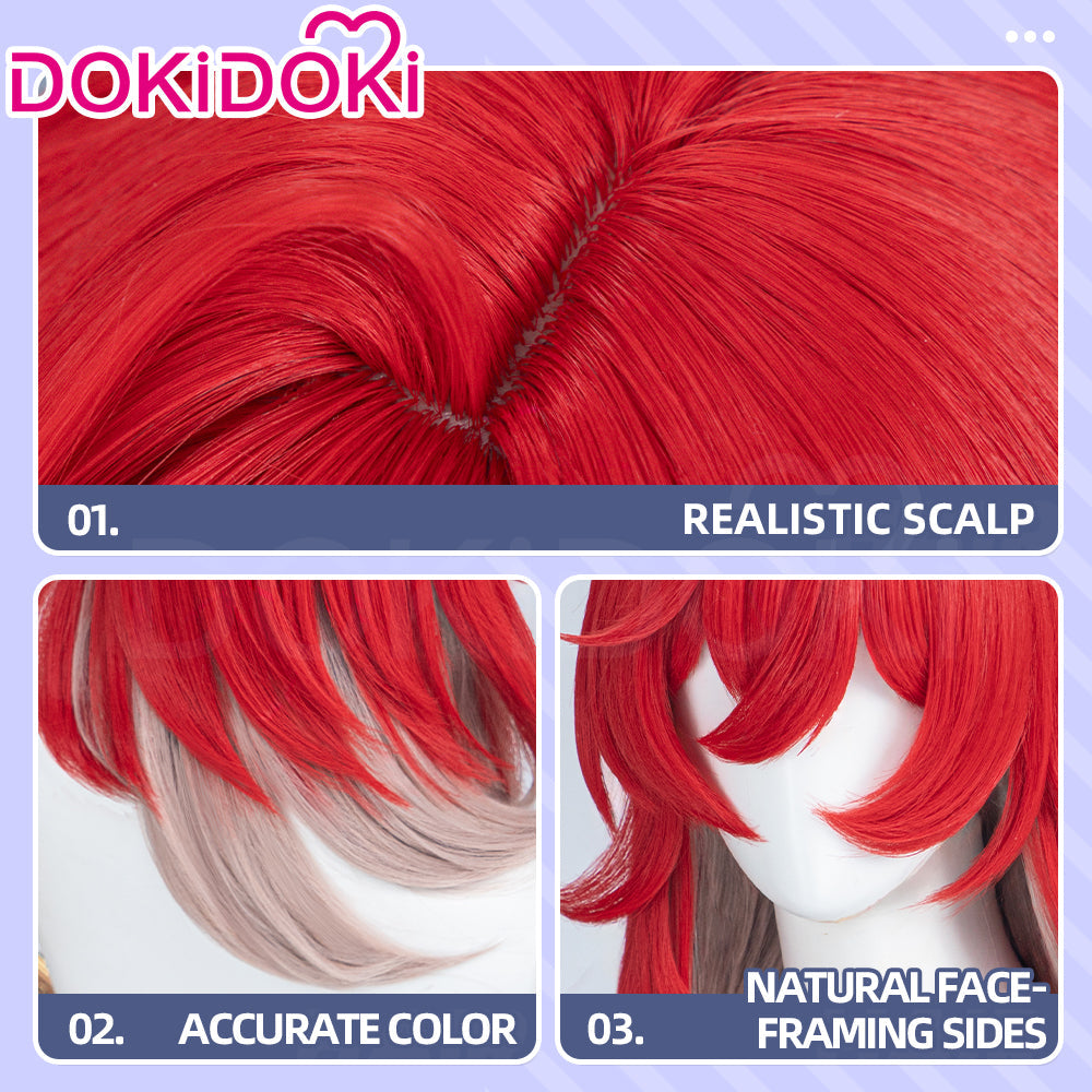 DokiDoki Game Honkai: Star Rail Cosplay Himeko · Nova Wig Long Curly Red Black Gradient Hair Young version Wig Short Curly Red Brown Gradient Hair Murata Himeko