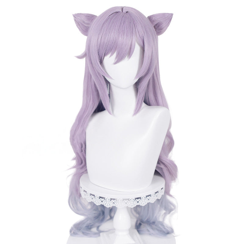 DokiDoki Game Genshin Impact Keqing Cosplay Wig Opulent Splendor Ke Qing Gradient Ver Long Curly Purple