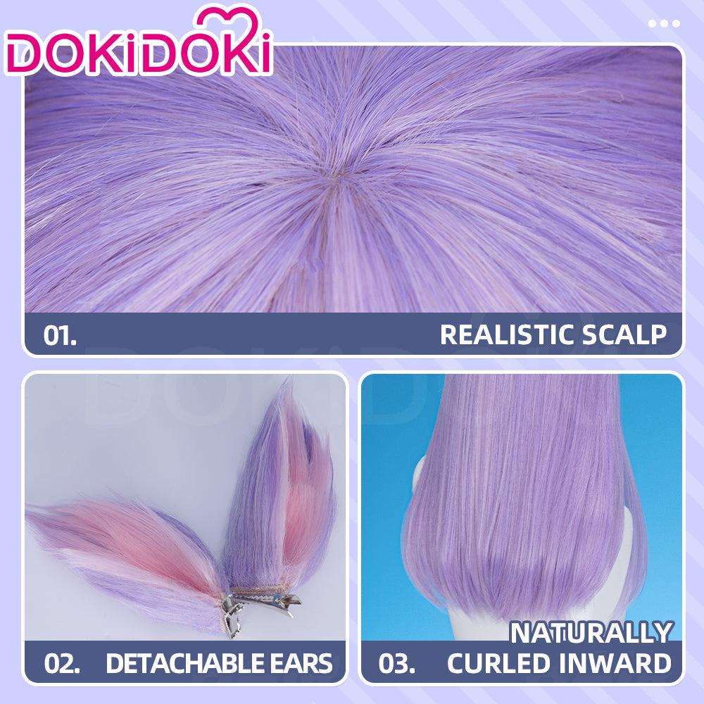 【Ready For Ship】DokiDoki Game Cosplay  Wig Long Straight Purple Hair