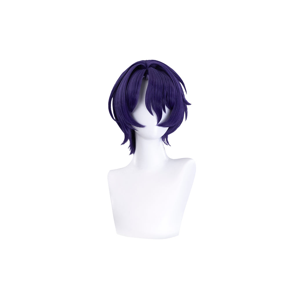 【Ready For Ship】DokiDoki Game Honkai: Star Rail Cosplay Dr. Ratio Wig / Headwear / Ring Short Straight Purple Hair