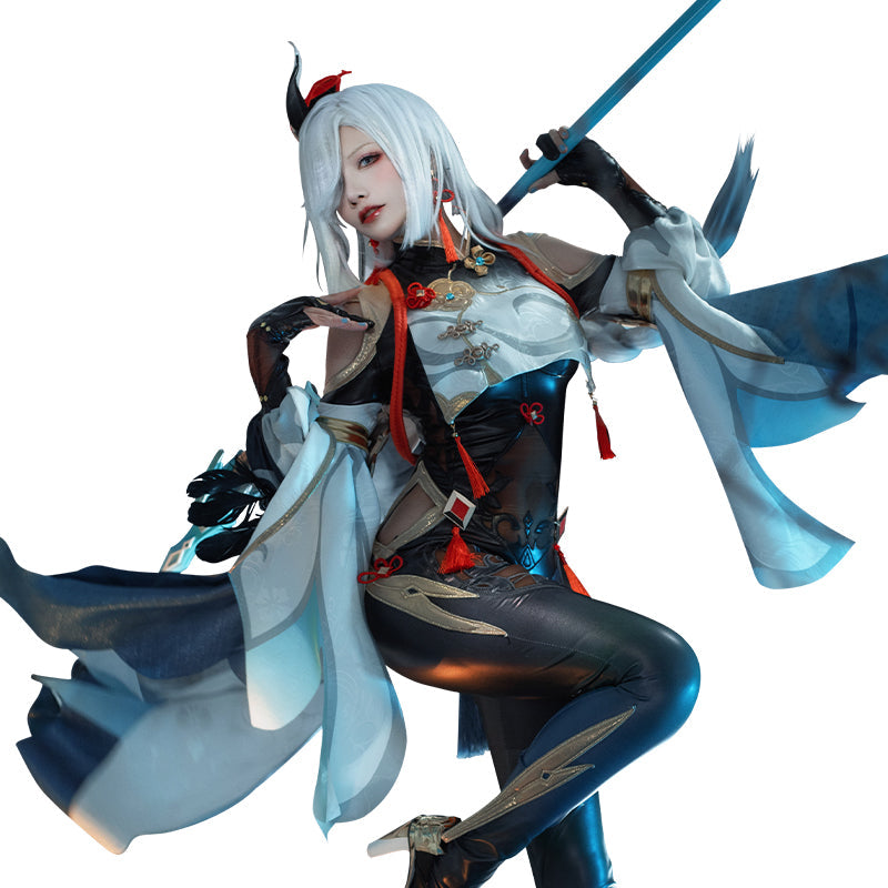 【Size S-2XL】DokiDoki-SR Game Genshin Impact Shenhe Cosplay Costume Shen He