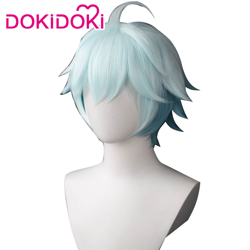 【Ready For Ship】DokiDoki Game Genshin Impact Cosplay Chongyun Wig Chong Yun Light Blue