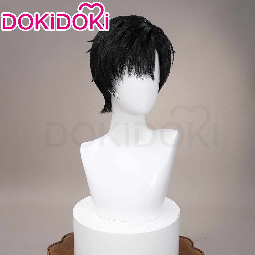 【Short Front Lace】DokiDoki Game Love And Deepspace Cosplay Zayne Wig Short Straight Black Hair