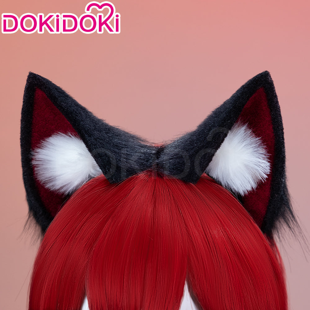 【Partial Ready For Ship】DokiDoki Game Zenless Zone Zero Cosplay Komano Manato Wig / Ears / Tail Short Curly Black Red Silver Hair ZZZ