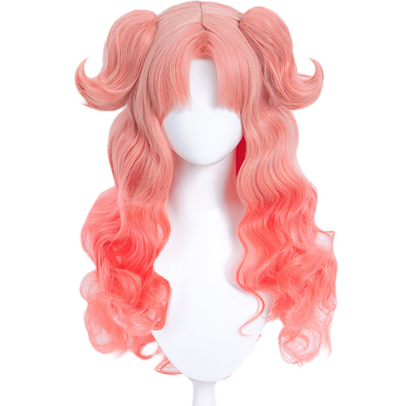 【Ready For Ship】DokiDoki Manga Anime Witch Hat Atelier Cosplay Tetia Cosplay Wig Long Curly Pink Hair Gradient