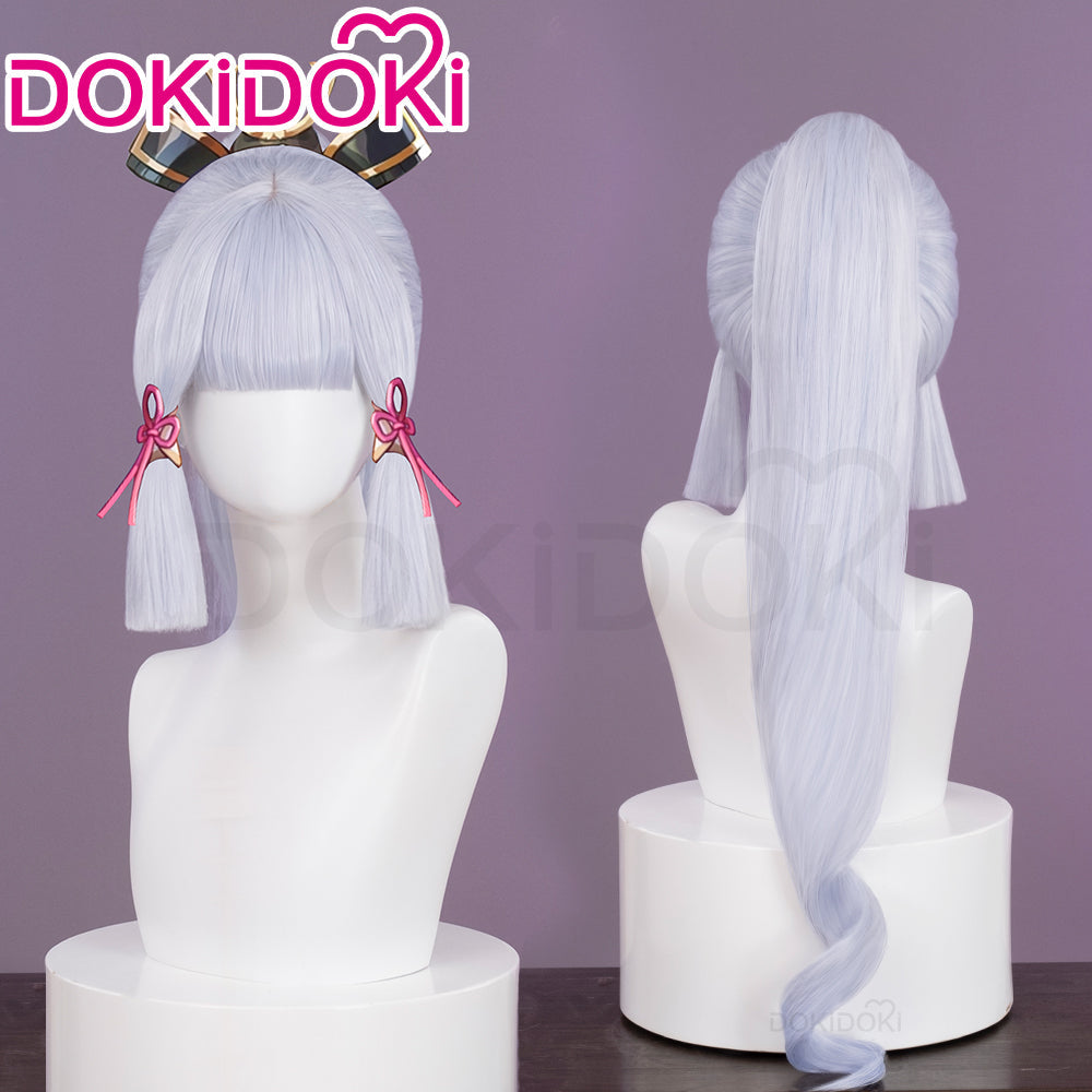 DokiDoki Game Genshin Impact Cosplay Kamisato Ayaka Wig Long Straight Light Blue