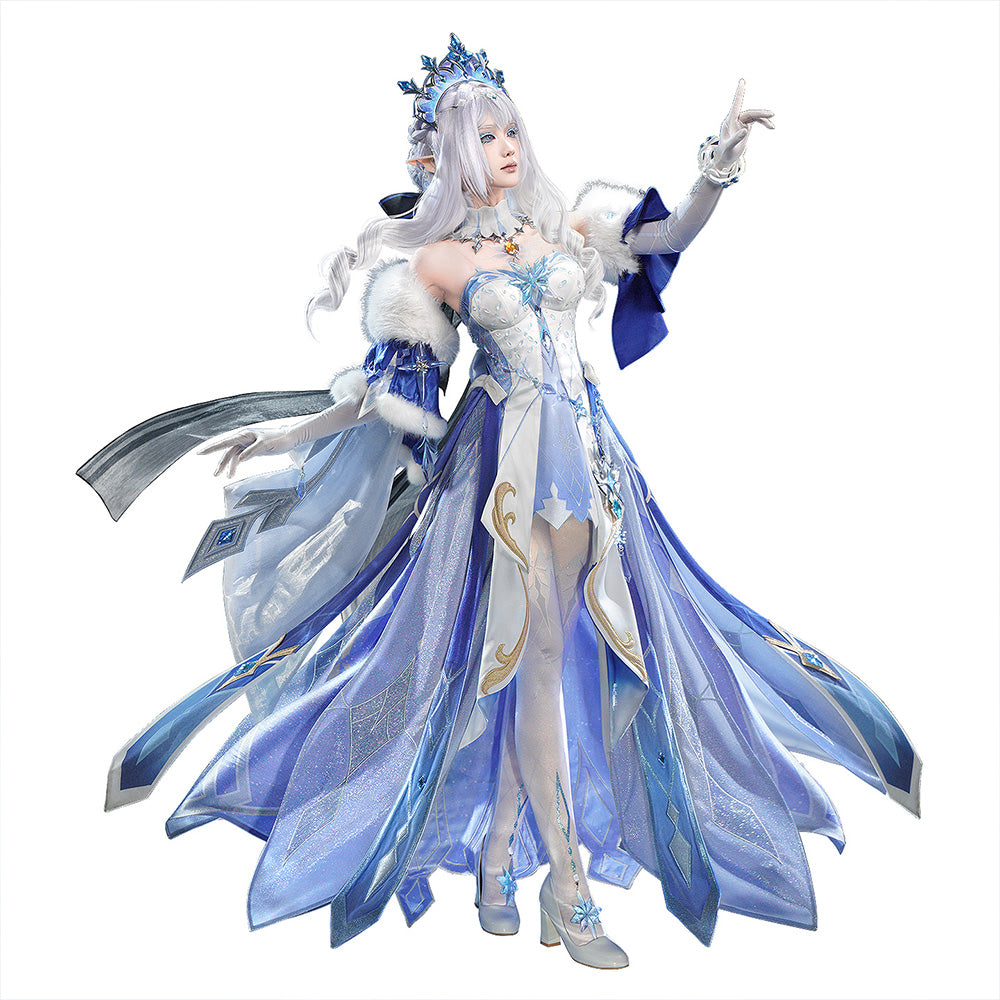 【2 Versions】【Size S-3XL】DokiDoki-SR Game Genshin Impact Cosplay Tsaritsa Costume / Petticoat Anastasya Feodorovna Snezhnaya Sudden Snow