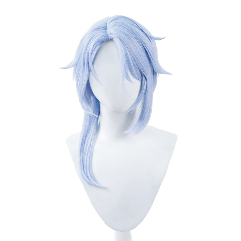 【Ready For Ship】DokiDoki Game Genshin Impact Cosplay Kamisato Ayato Wig Short Straight Blue Hair