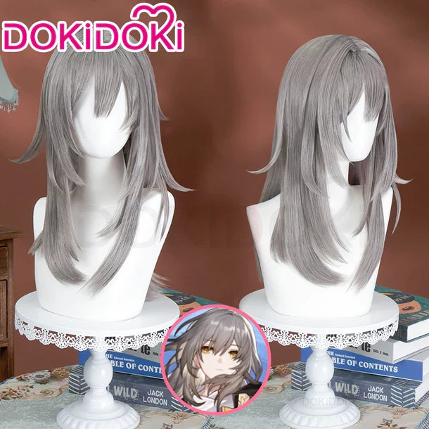 【US/EU LOCAL SHIPPING 】DokiDoki Game Honkai: Star Rail Cosplay Heroine Stelle Cosplay Wig  Long Grey Trailblazer