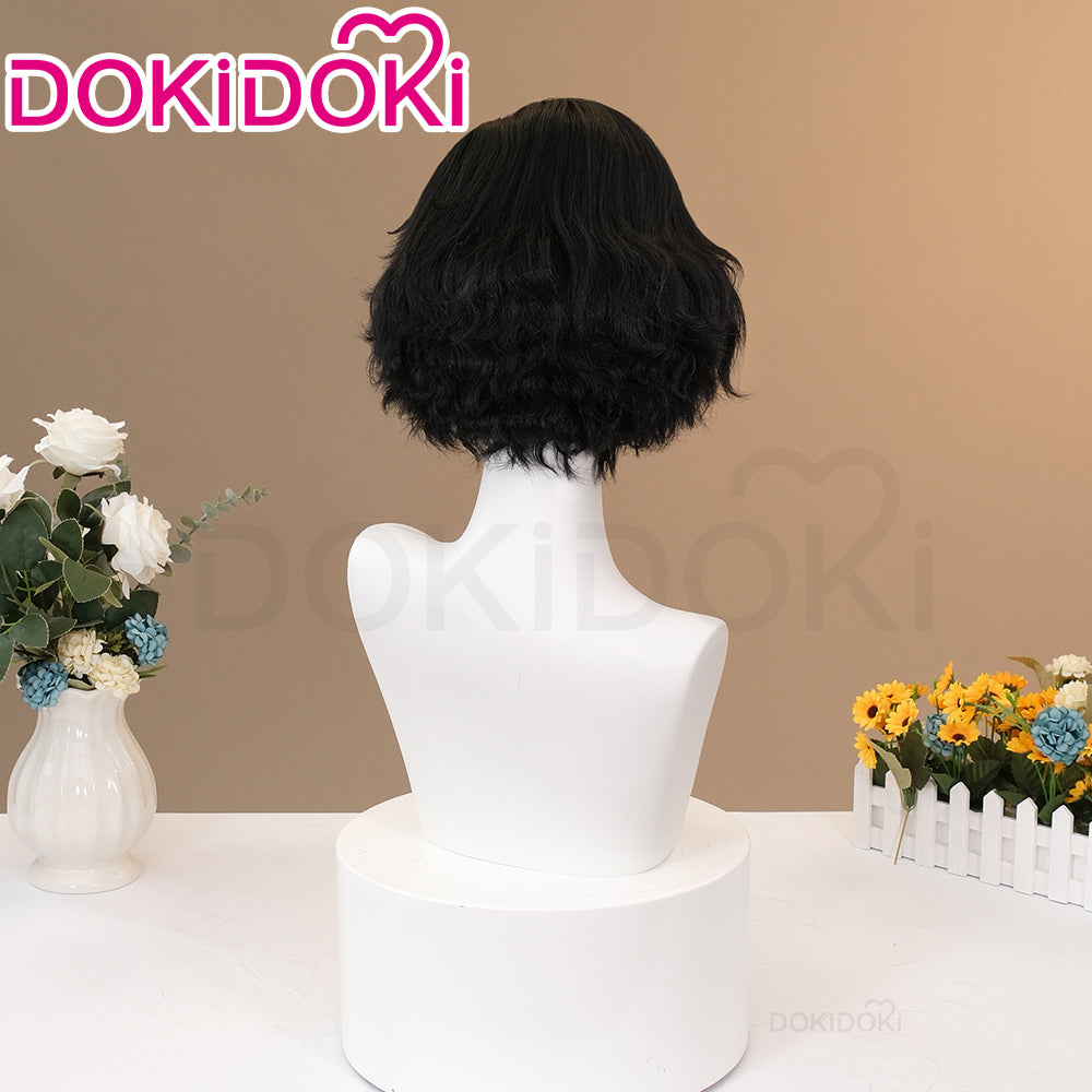 【Ready For Ship】DokiDoki Game Cosplay Pinocchioo Wig  Short Curly Black Hair