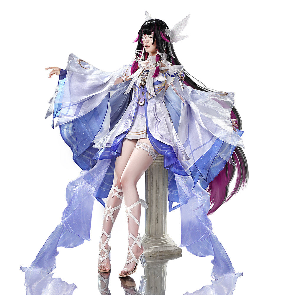 【Partially Ready For Ship】【2 Versions】【Size S-3XL】DokiDoki-SR Game Genshin Impact Cosplay Columbina Costume Moon Maiden Song of the Welkin Moon Nod Krai Halloween