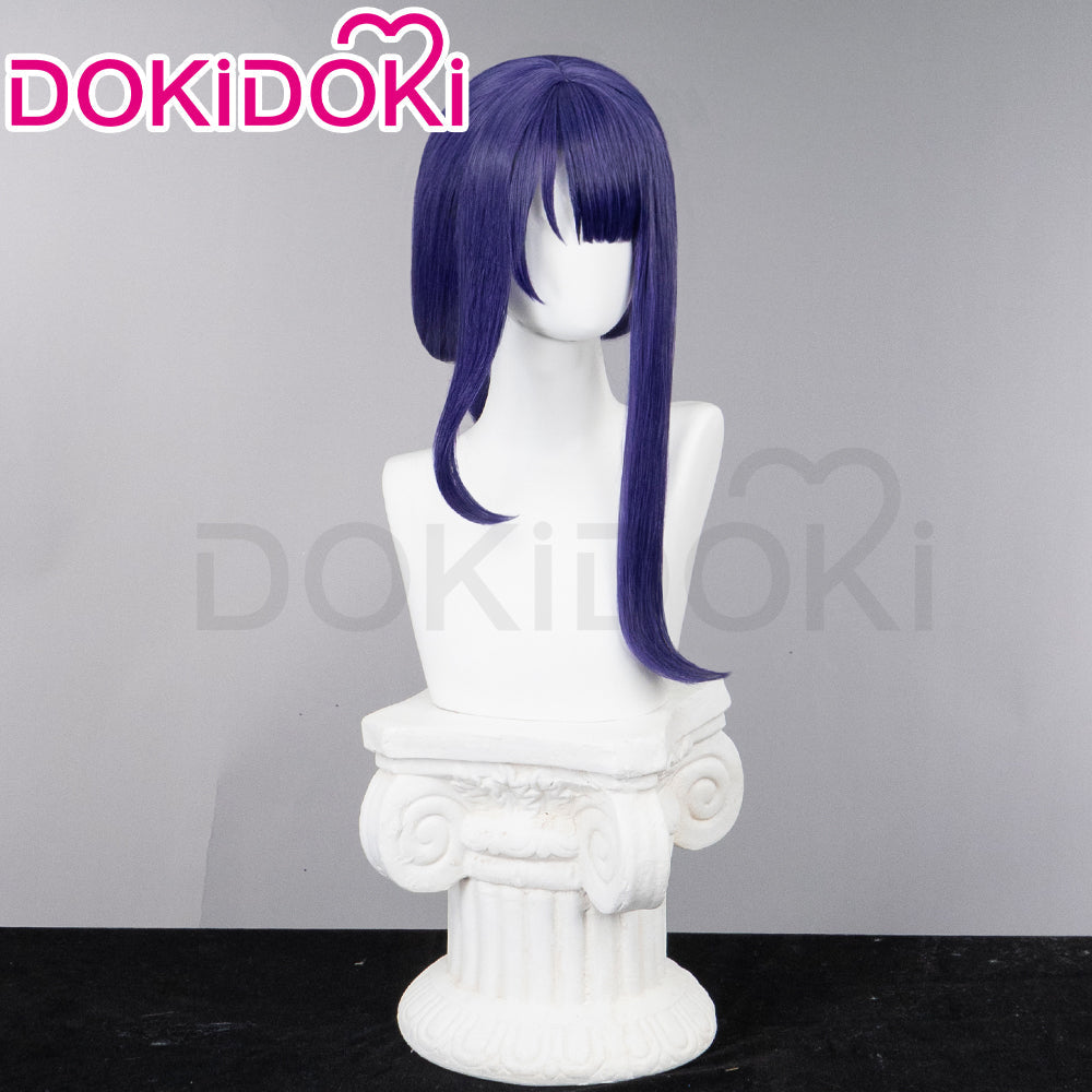 【Lighting Ver.】DokiDoki Game Genshin Impact  Shogun Cosplay Wig / Hair Clip/ Earring Raiden shogun baal Long Purple