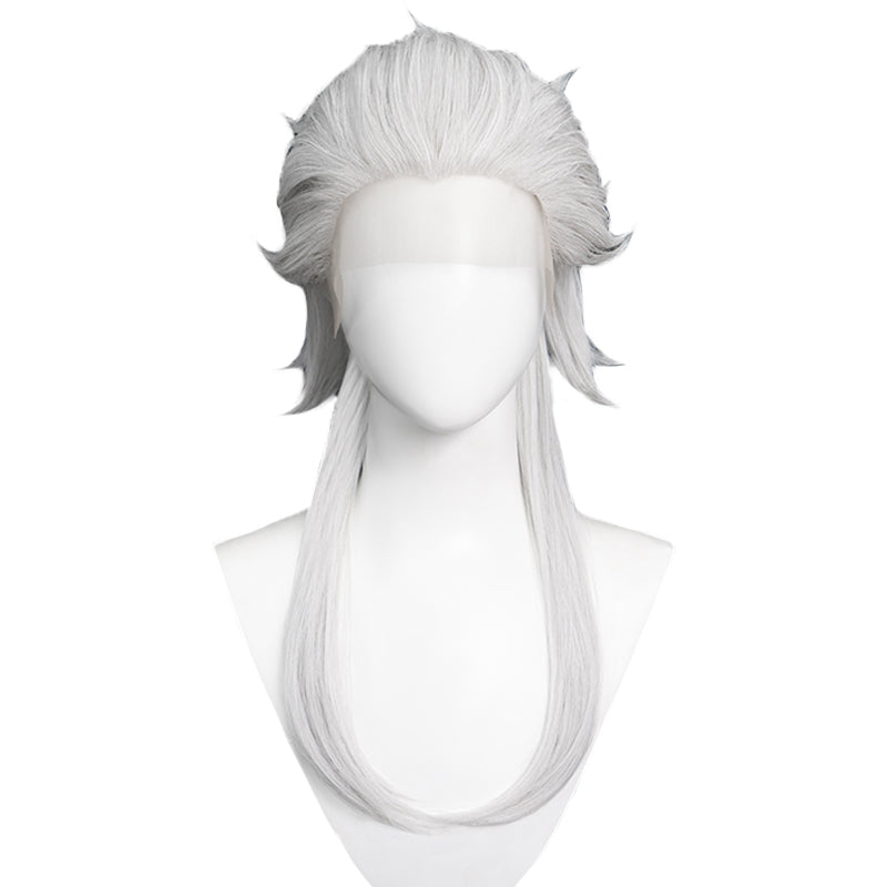 【Ready For Ship】【Front Lace】DokiDoki Game Genshin Impact Fatui Harbinger Cosplay Pierro Cosplay Wig White Front Lace