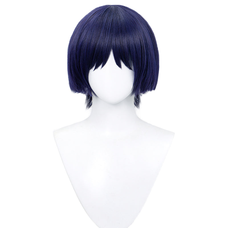 【Blue Highlights Ver Ready For Ship】DokiDoki Game Genshin Impact Cosplay Scaramouche Wig Wanderer Short Dark Blue